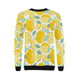 lemon design pattern Women's Crew Neck Sweatshirt