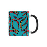 Boomerang Australian aboriginal ornament blue back Morphing Mug Heat Changing Mug