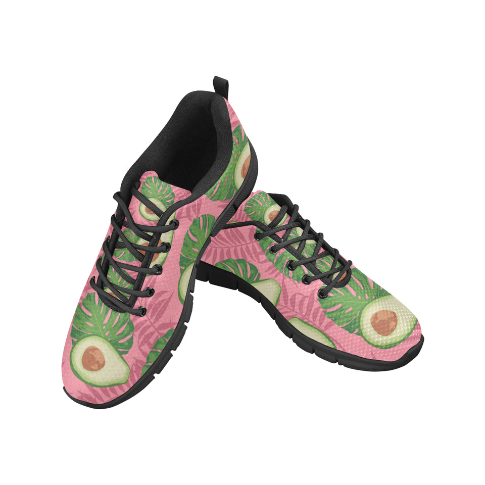 Avocado slices leaves pink back ground Men's Sneaker Shoes