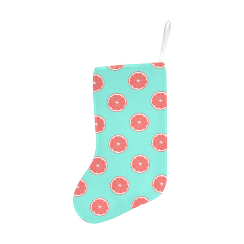 Grapefruit green background Christmas Stocking