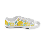 lemon design pattern Men's Low Top Canvas Shoes White