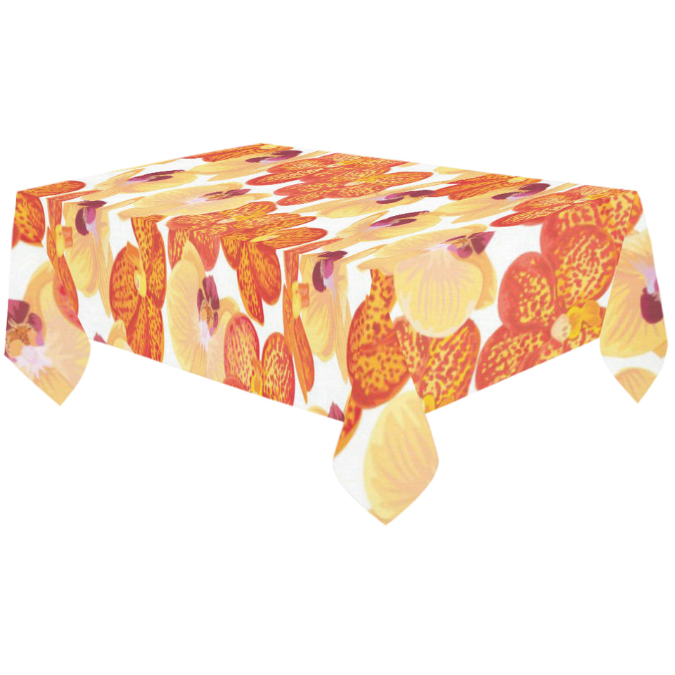 Orange yellow orchid flower pattern background Tablecloth