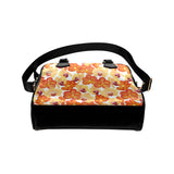 Orange yellow orchid flower pattern background Shoulder Handbag