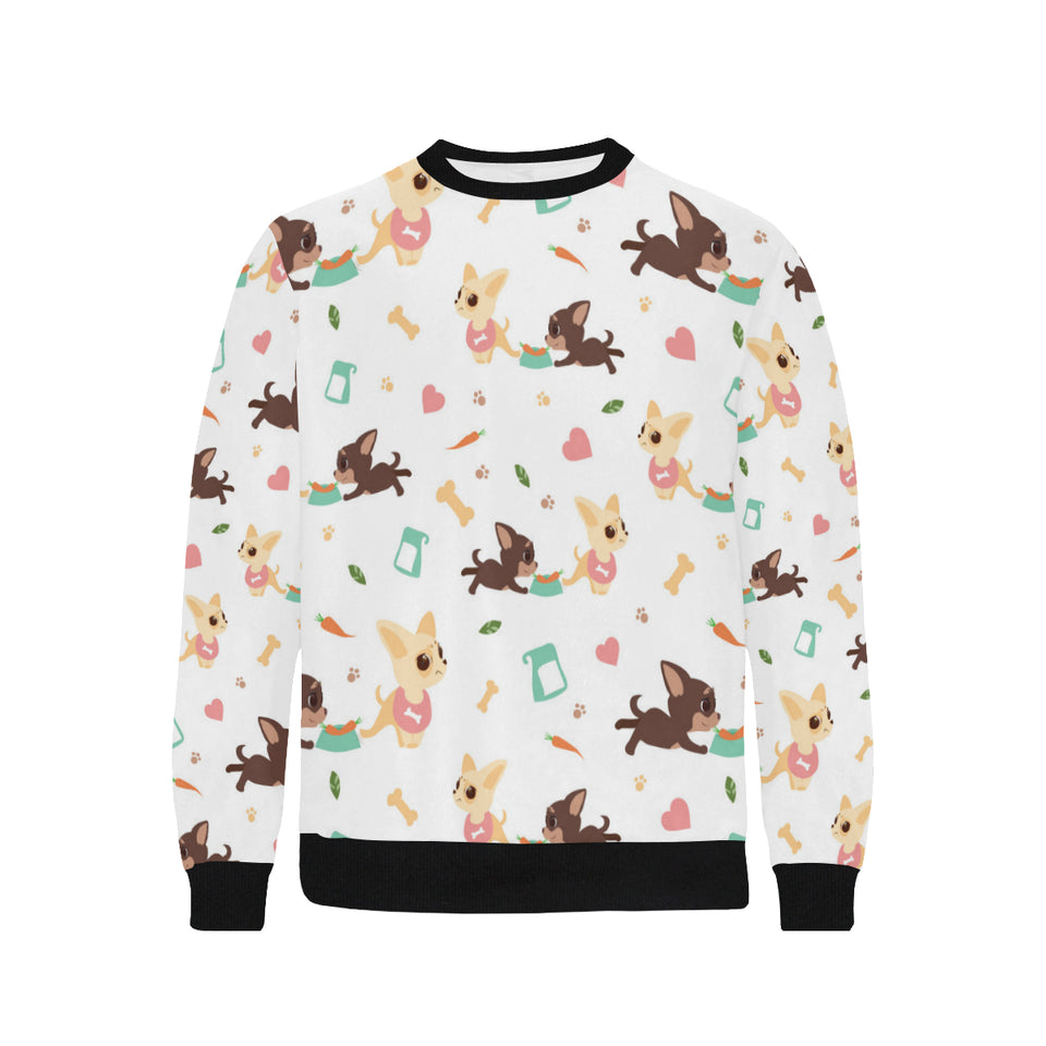 Cute Chihuahua puppie pattern Men's Crew Neck Sweatshirt