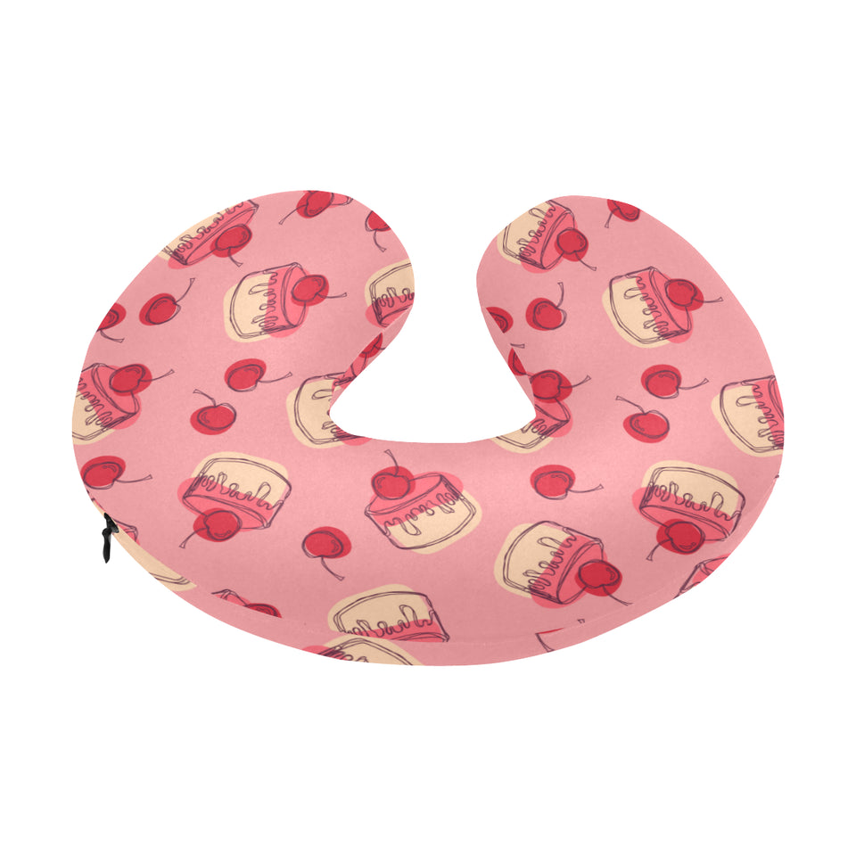 Cake cherry pattern U-Shaped Travel Neck Pillow