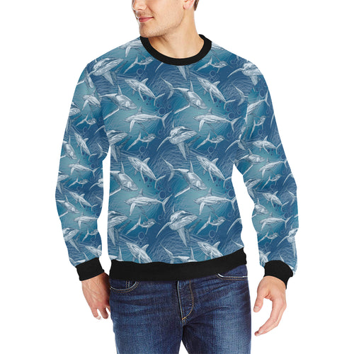 Shark hand drawn Men's Crew Neck Sweatshirt