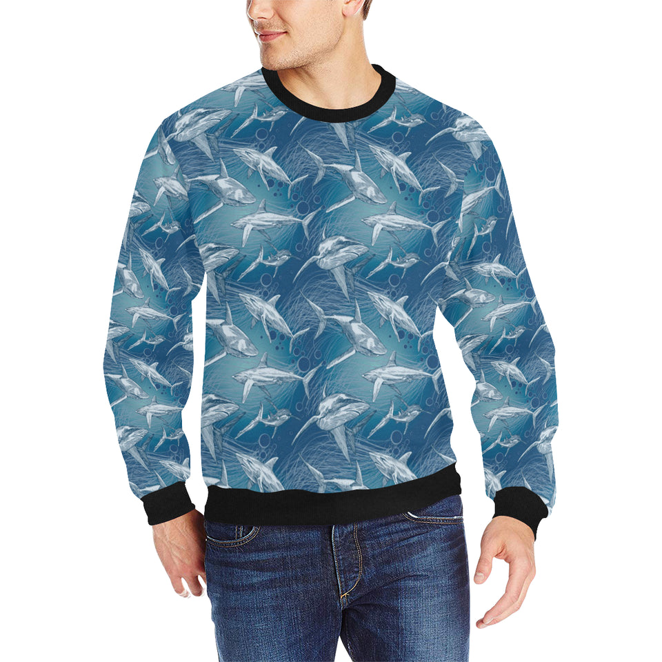 Shark hand drawn Men's Crew Neck Sweatshirt