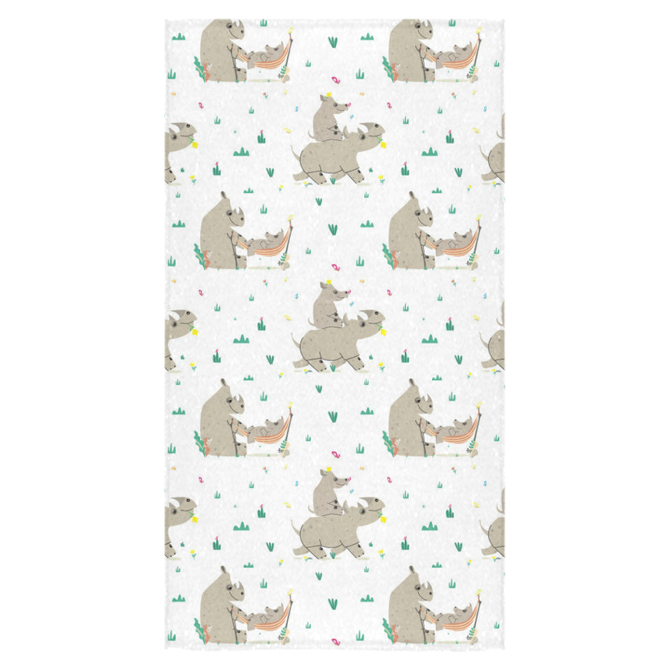 Cute Rhino pattern background Bath Towel