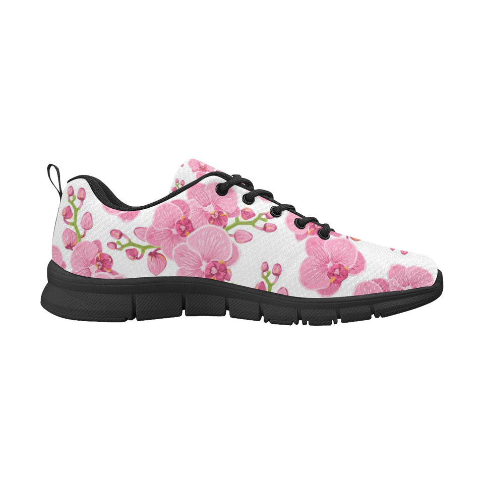 pink purple orchid pattern background Women's Sneaker Shoes