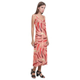 Beautiful Chili peppers pattern V-Neck Open Fork Long Dress