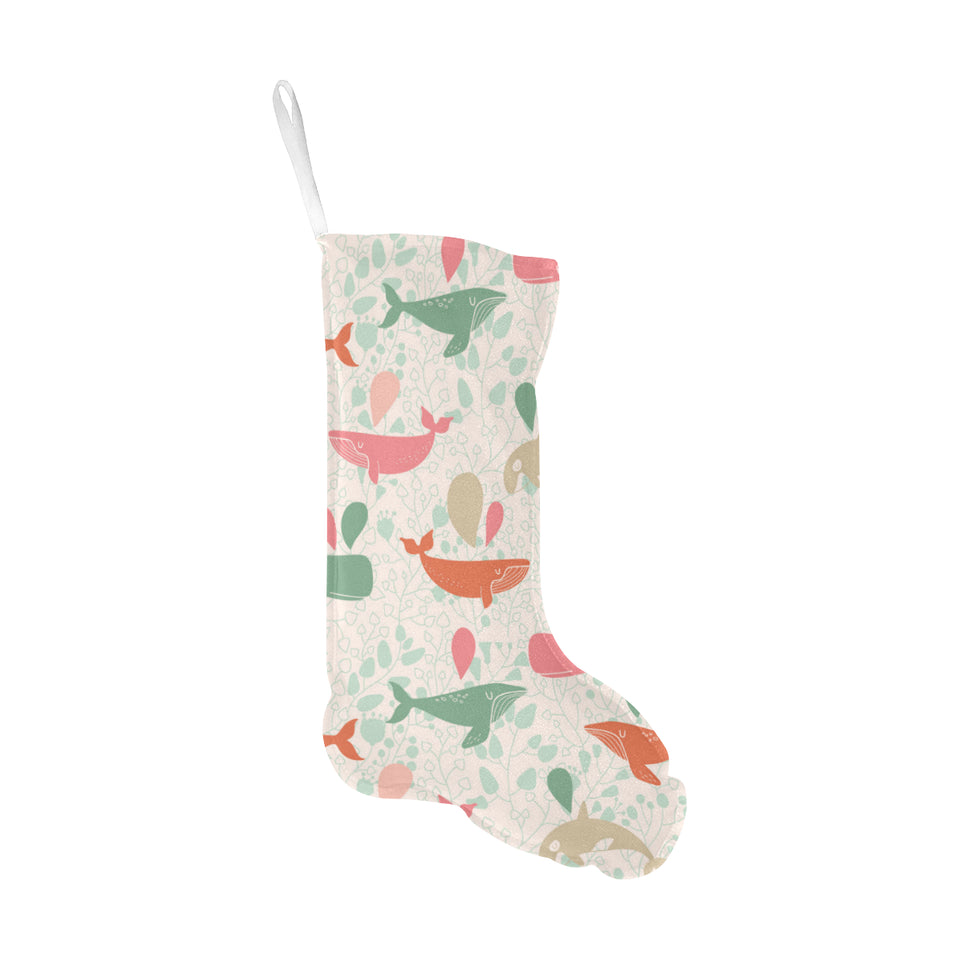 Cute whale pattern Christmas Stocking