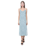 arabic pattern V-Neck Open Fork Long Dress