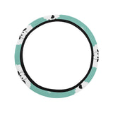 Cute sheep green background Car Steering Wheel Cover