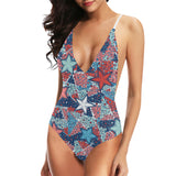 Hand drawn colorful starfish Women's One-Piece Swimsuit
