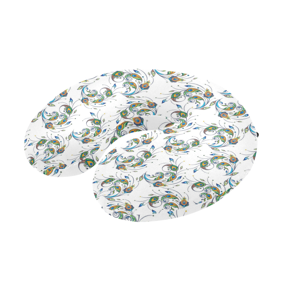 Peacock feather pattern U-Shaped Travel Neck Pillow