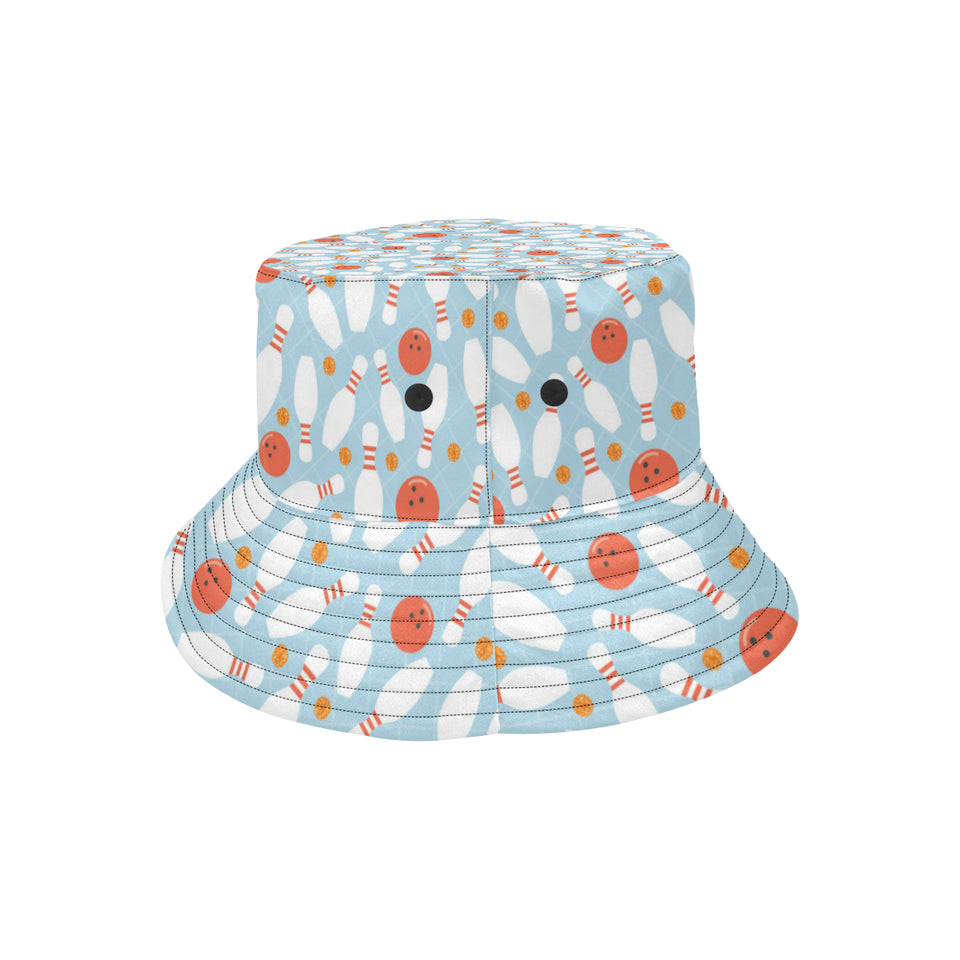 Bowling ball bowling pins blue blackground Unisex Bucket Hat