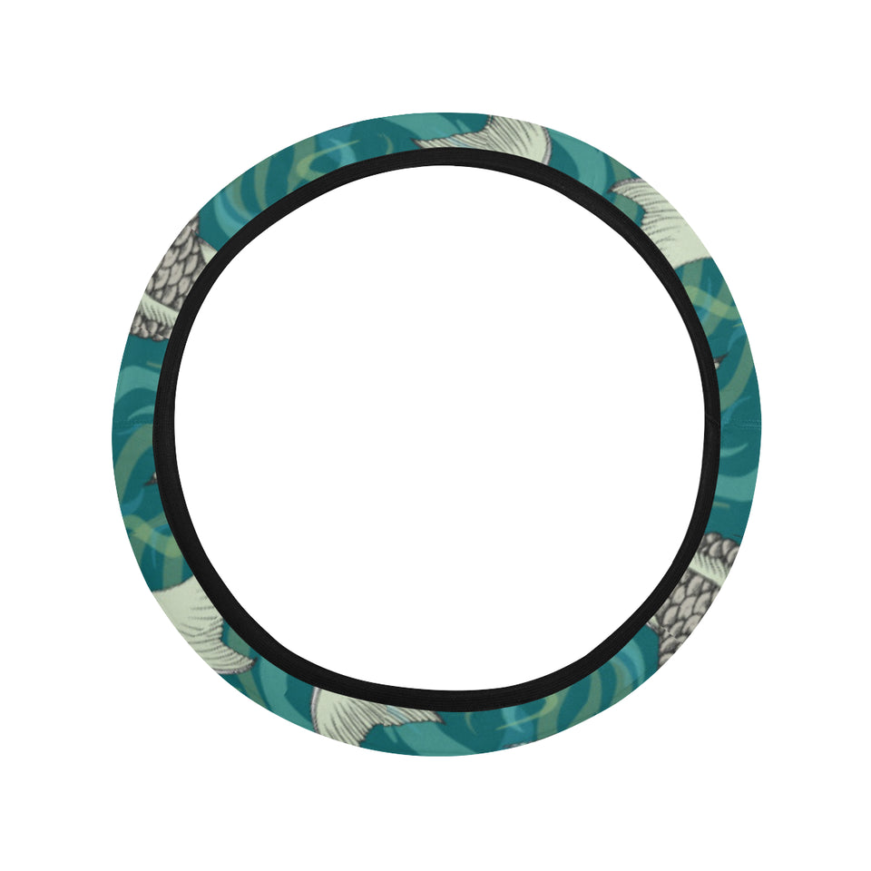 Koi Fish Carp Fish lotus pattern Car Steering Wheel Cover