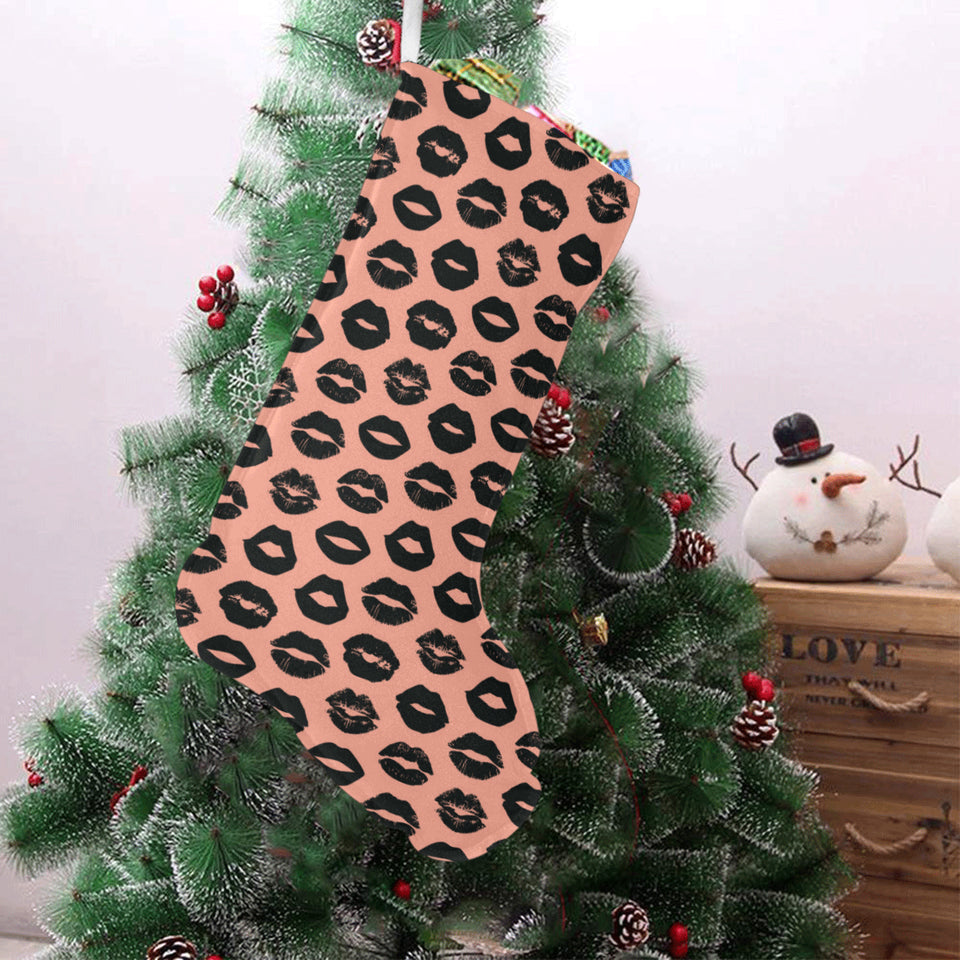 Lips Pattern Print Design 02 Christmas Stocking