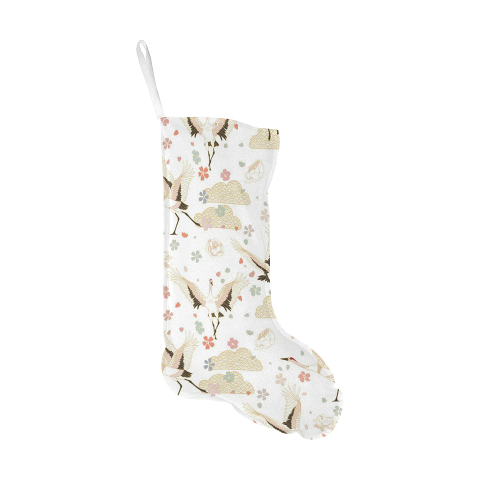 Beautiful Japanese cranes pattern Christmas Stocking