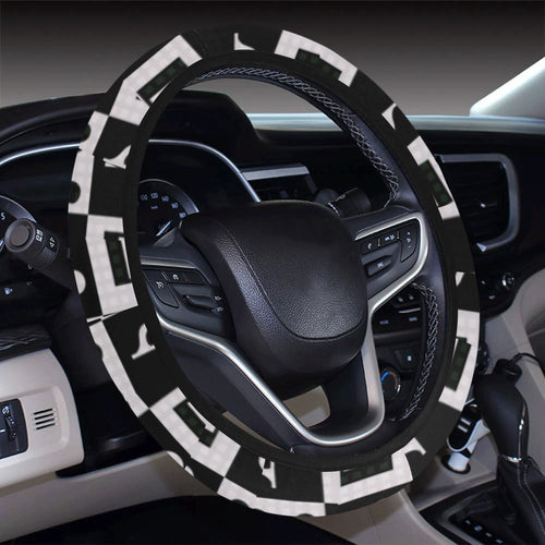 Music Notes Pattern Print Design 01 Car Steering Wheel Cover
