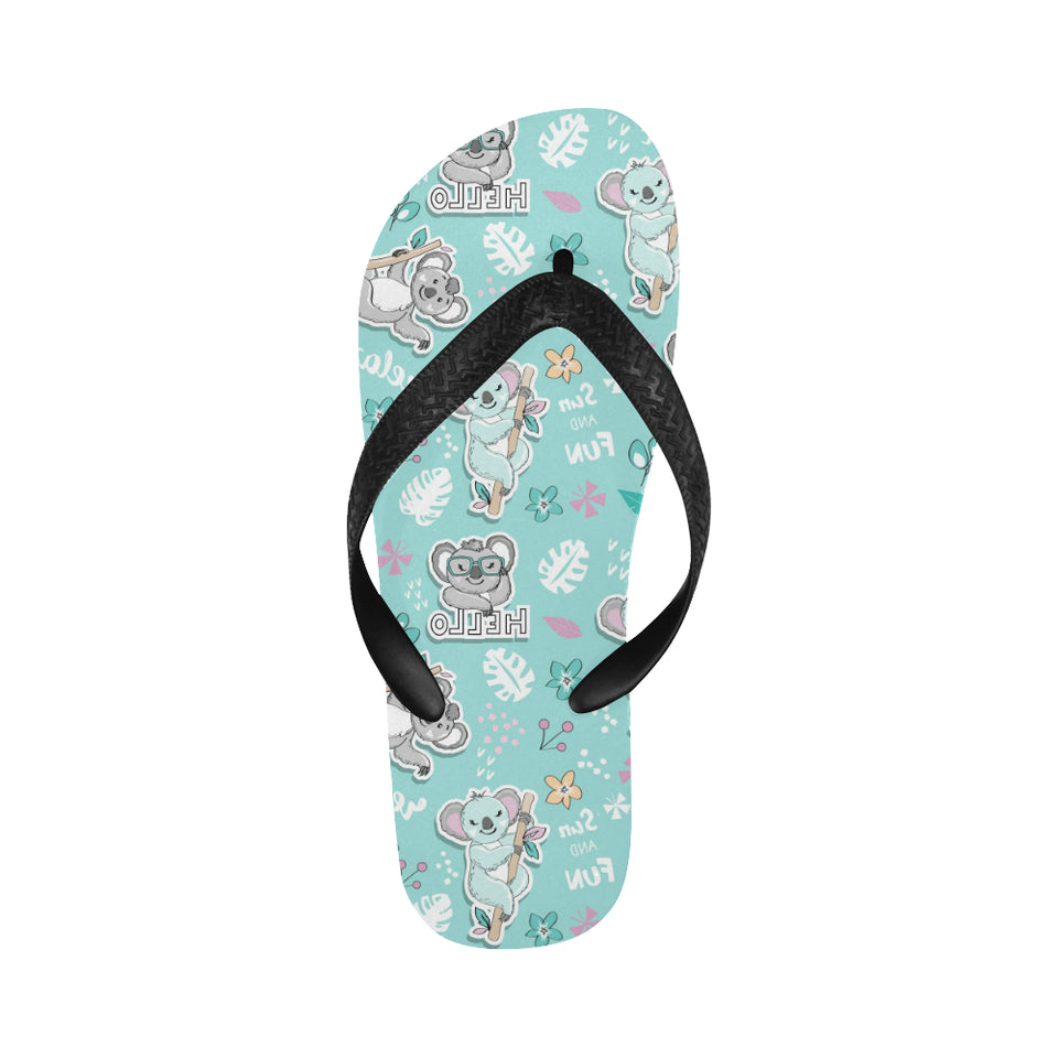 Cute koalas blue background pattern Unisex Flip Flops