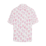 Watercolor pink heart pattern Men's All Over Print Hawaiian Shirt