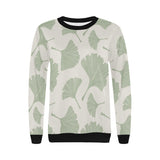 Ginkgo leaves pattern Women's Crew Neck Sweatshirt