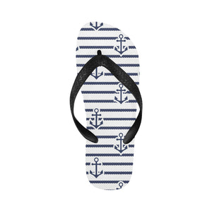 Anchor rope nautical  pattern Unisex Flip Flops