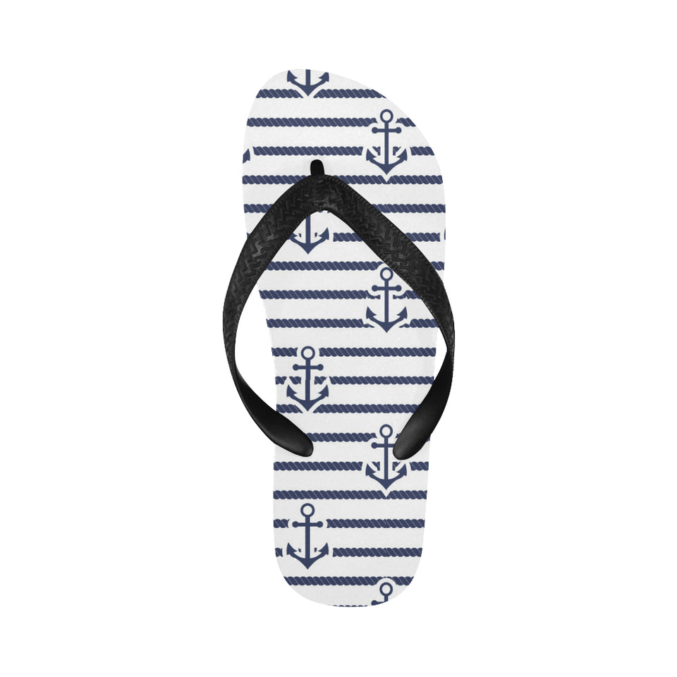 Anchor rope nautical  pattern Unisex Flip Flops