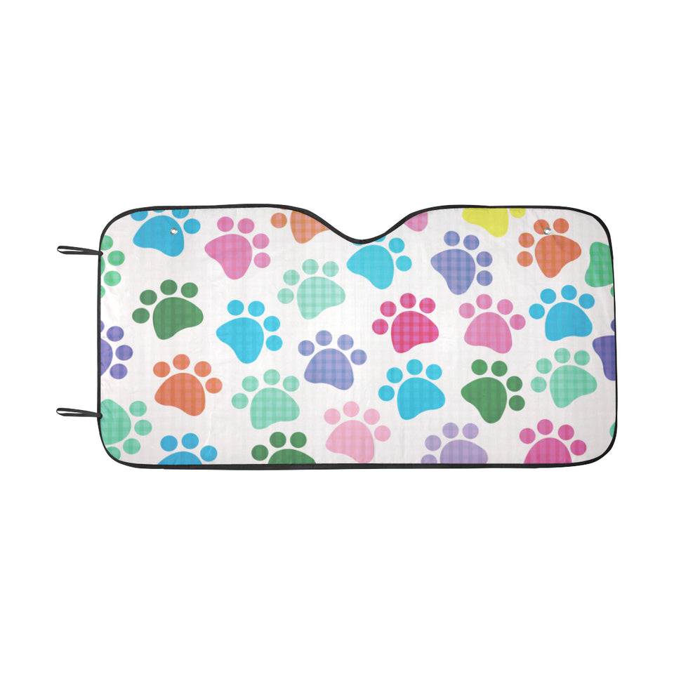 Dog Paws Pattern Print Design 01 Car Sun Shade