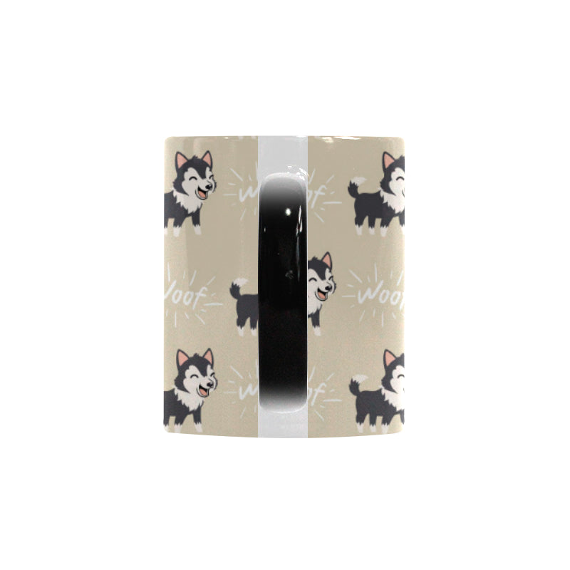 Cute Siberian Husky Morphing Mug Heat Changing Mug