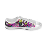heart dot wave star creative design pattern Men's Low Top Shoes White