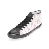 Hand drawn ice cream pattern Women's High Top Canvas Shoes Black