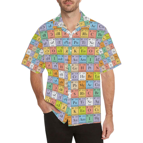 Chemistry Periodic Table Pattern Print Design 01 Men's All Over Print Hawaiian Shirt (Model T58)