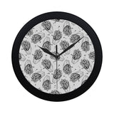 Hand drawn french fries pattern Elegant Black Wall Clock