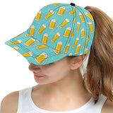 Beer pattern green background All Over Print Snapback Cap