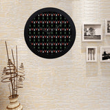 Deer Christmas new year pattern argyle Elegant Black Wall Clock