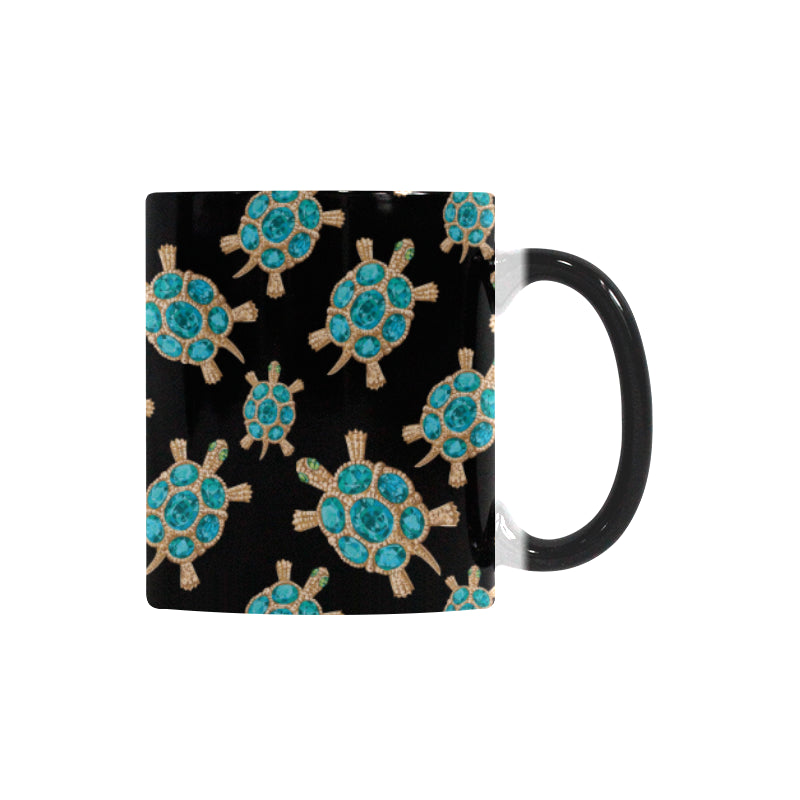 Sea turtle blue stone pattern Morphing Mug Heat Changing Mug