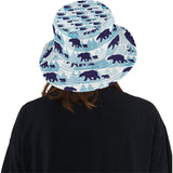 polar bear winter snow pattern Unisex Bucket Hat