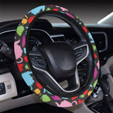 Tea pots Pattern Print Design 01 Car Steering Wheel Cover