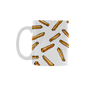 French fries potato pattern Classical White Mug (Fulfilled In US)