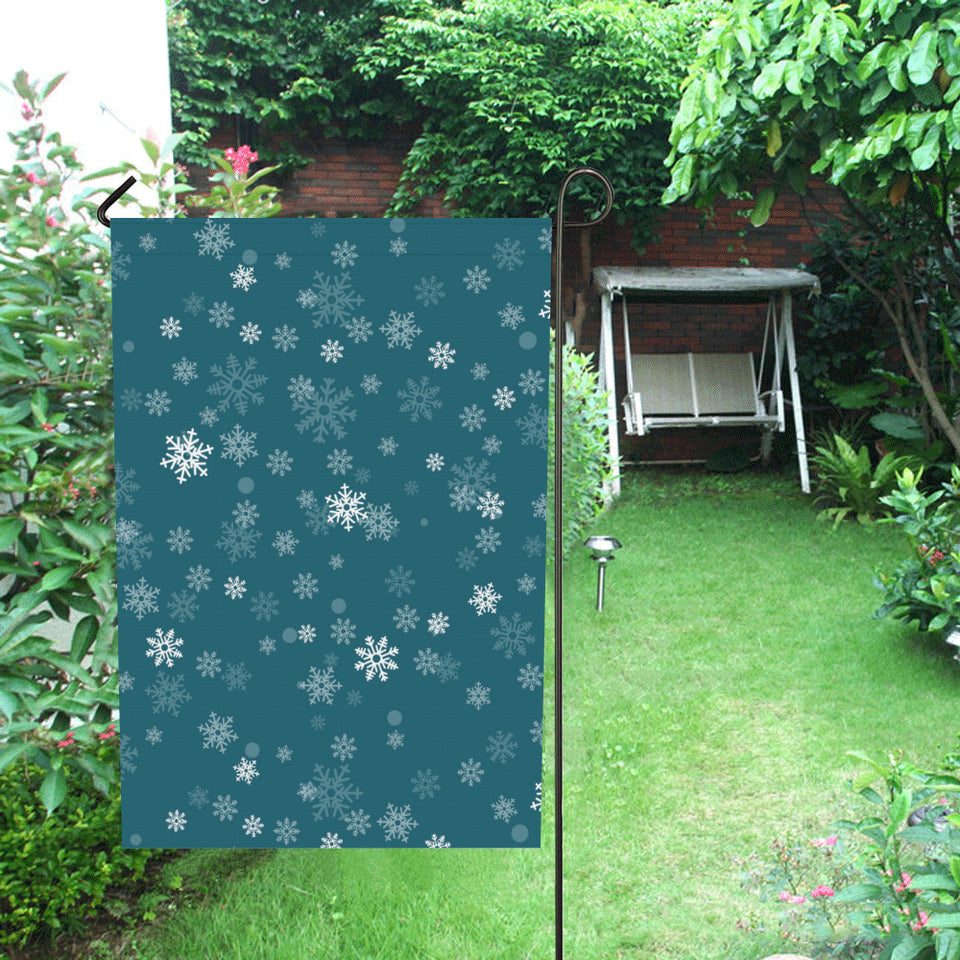 Snowflake pattern dark background House Flag Garden Flag