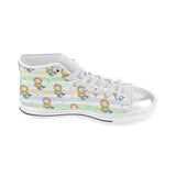 Cute hand drawn mermaid Women's High Top Canvas Shoes White