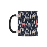 Deers Winter Christmas pattern Morphing Mug Heat Changing Mug