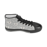 Cute koala leaves pattern Women's High Top Canvas Shoes Black