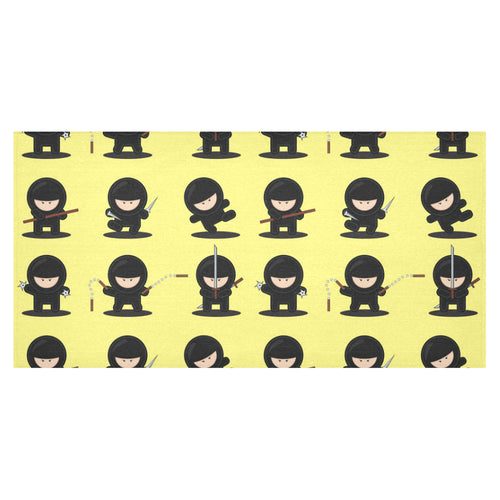 Cute ninja yellow background Tablecloth