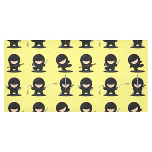 Cute ninja yellow background Tablecloth