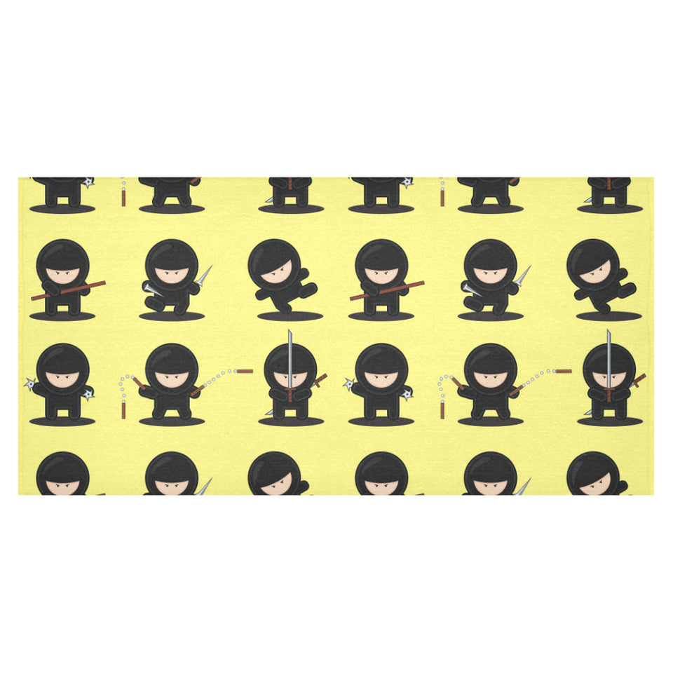 Cute ninja yellow background Tablecloth