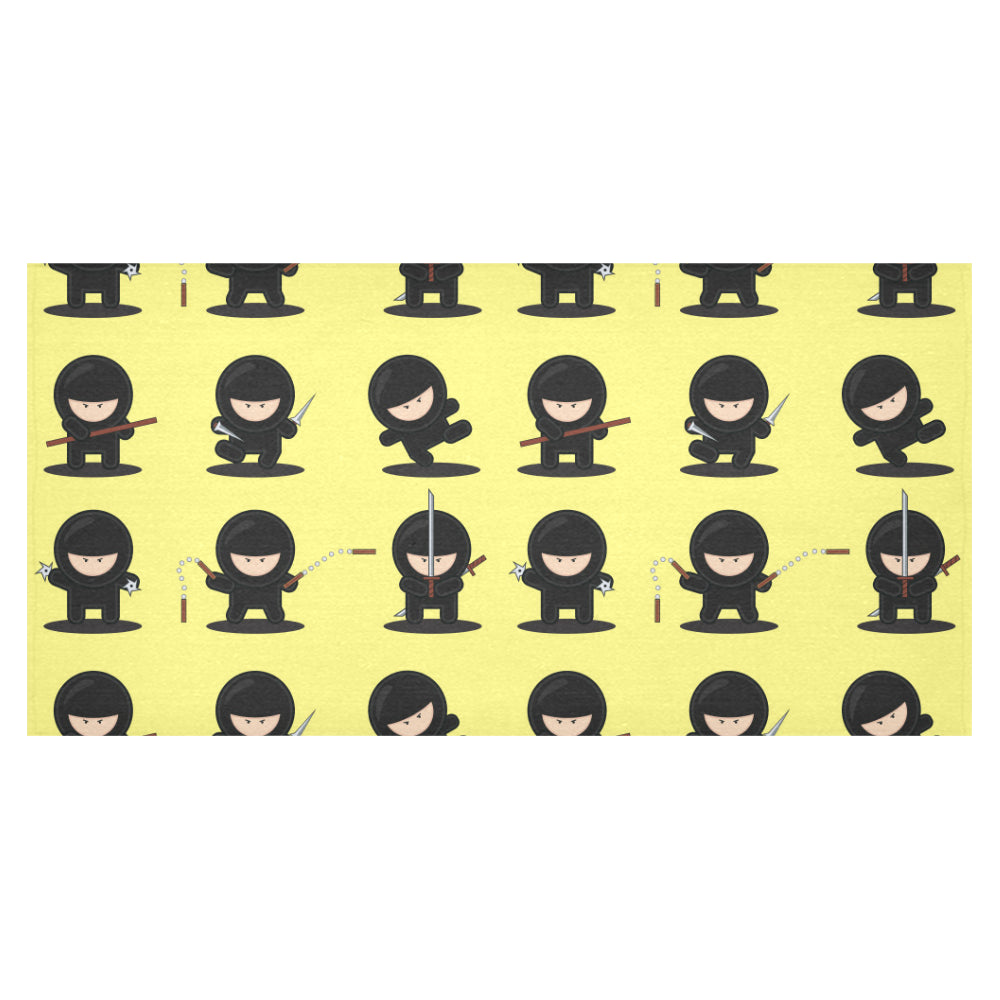 Cute ninja yellow background Tablecloth