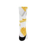 French fries white paper box pattern Crew Socks